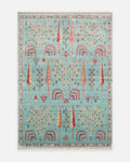 Oushak Carnaval 100% natürliche, leicht zu reinigende, handgefertigte TENCEL™ moderner Uşak-Teppich 22 TURQUOISE