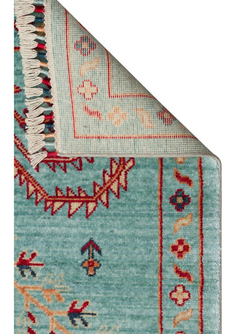 Oushak Carnaval %100 Naturel Kolay Temizlenir El Emeğiyle Üretilen TENCEL™ Modern Uşak Halısı 22 TURQUOISE