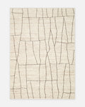 Cordoba Serie Neuseelandwolle und Baumwolle mit Fransen Wohnzimmer Salon Moderner Handgeknüpfter Kilim 02 CREAM
