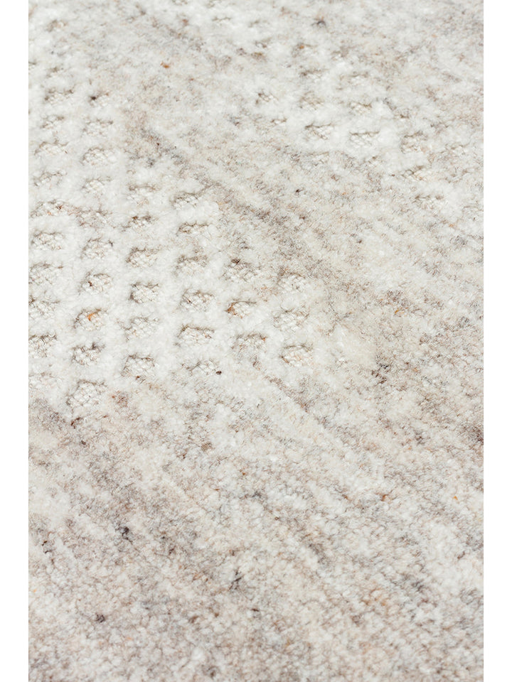 Palette Serisi %100 Naturel Yün Viskon Pamuk El Dokuma İskandinav Salon Oturma Odası Halı BEIGE - Carpetdocia