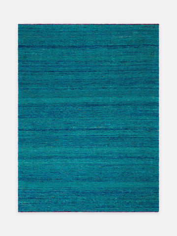Silk Road Serisi %100 İpek El Dokuma Kilim AQUA - Carpetdocia - görünüm 1