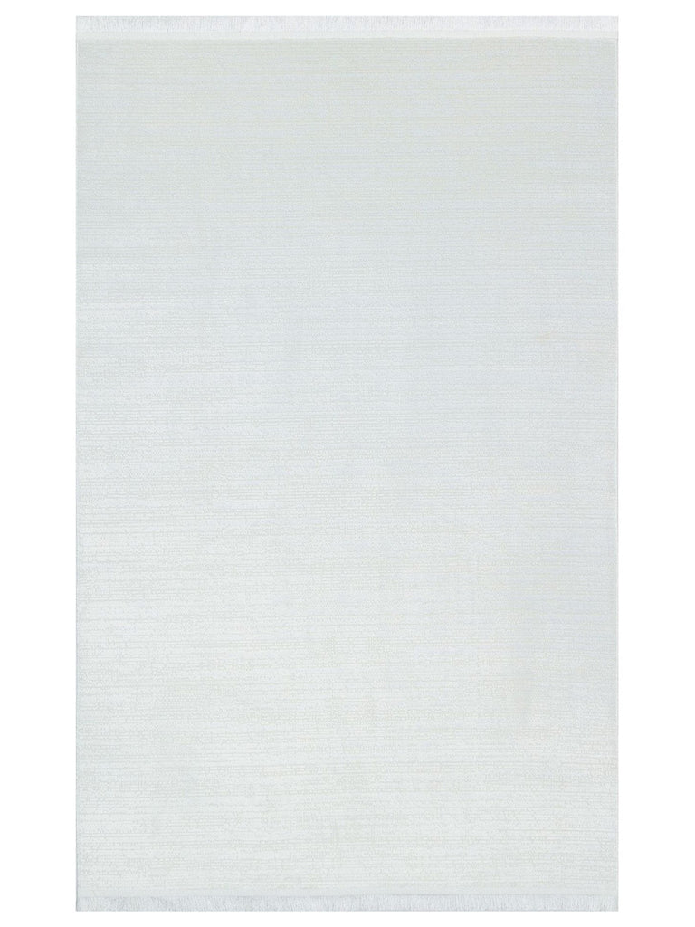 Smooth Yıkanabilir Kaymaz Parlak Oturma Odası Salon Koridor İnce Dokuma Modern Halı 09 WHITE XW