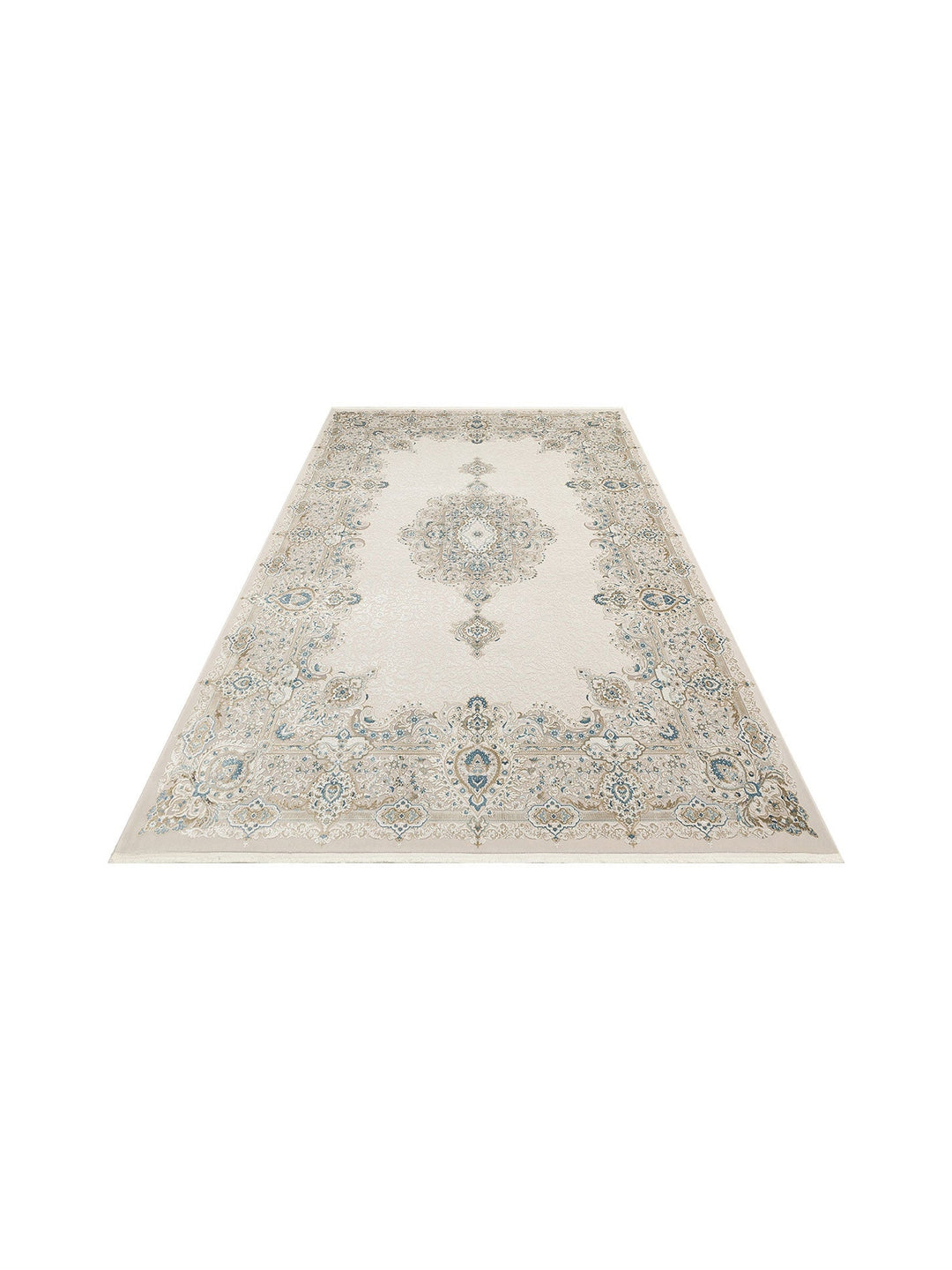 Üsküdar Serisi Yüksek Kaliteli Sık Dokuma Modern Salon Halısı 01 CREAM BLUE - Carpetdocia