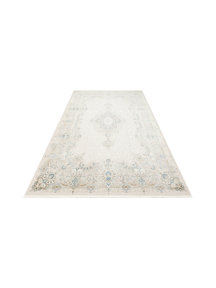 Üsküdar Serisi Yüksek Kaliteli Sık Dokuma Modern Salon Halısı 01 CREAM BLUE - Carpetdocia