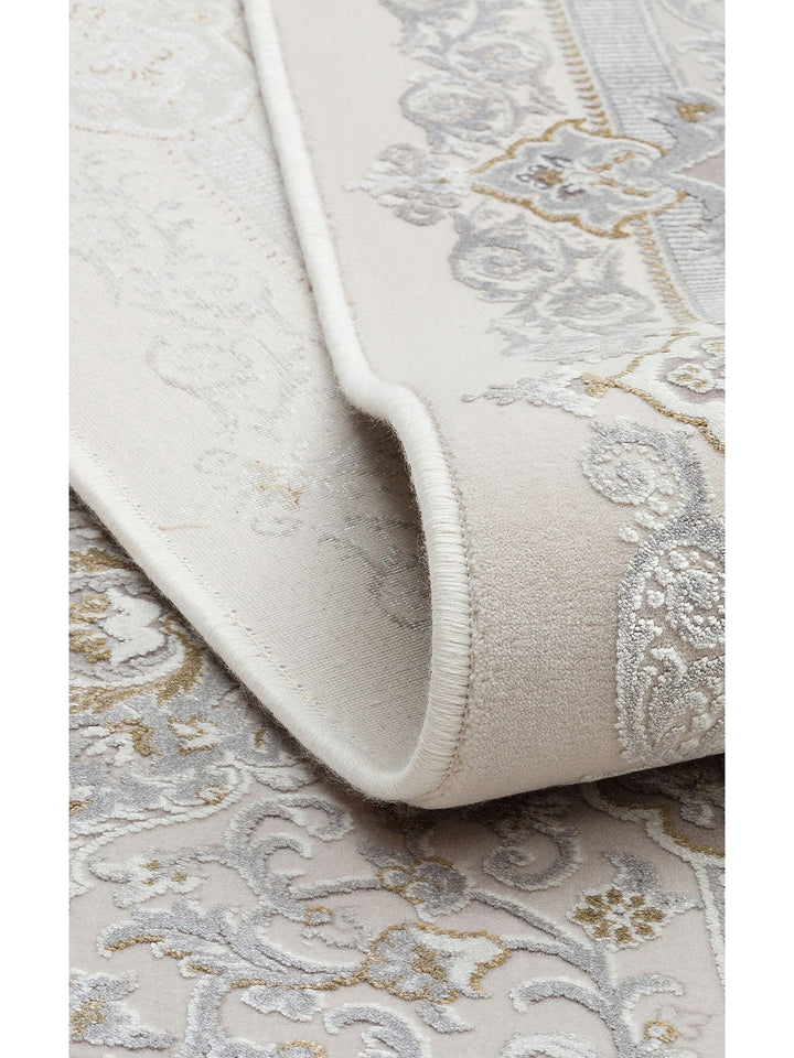 Üsküdar Serisi Yüksek Kaliteli Sık Dokuma Modern Salon Halısı 01 CREAM GREY - Carpetdocia