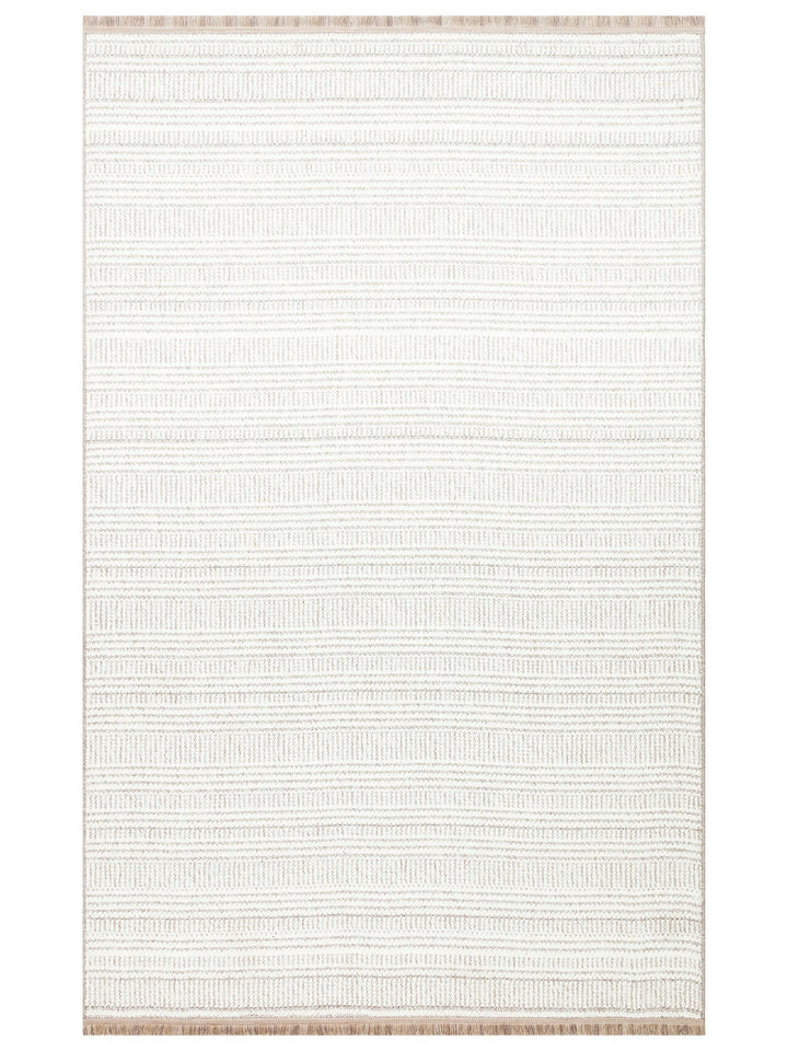İskandinav Serisi Hasır Dokuma Oturma Odası Koridor Antre Mutfak Modern Halı 02 WHITE GREY - Carpetdocia