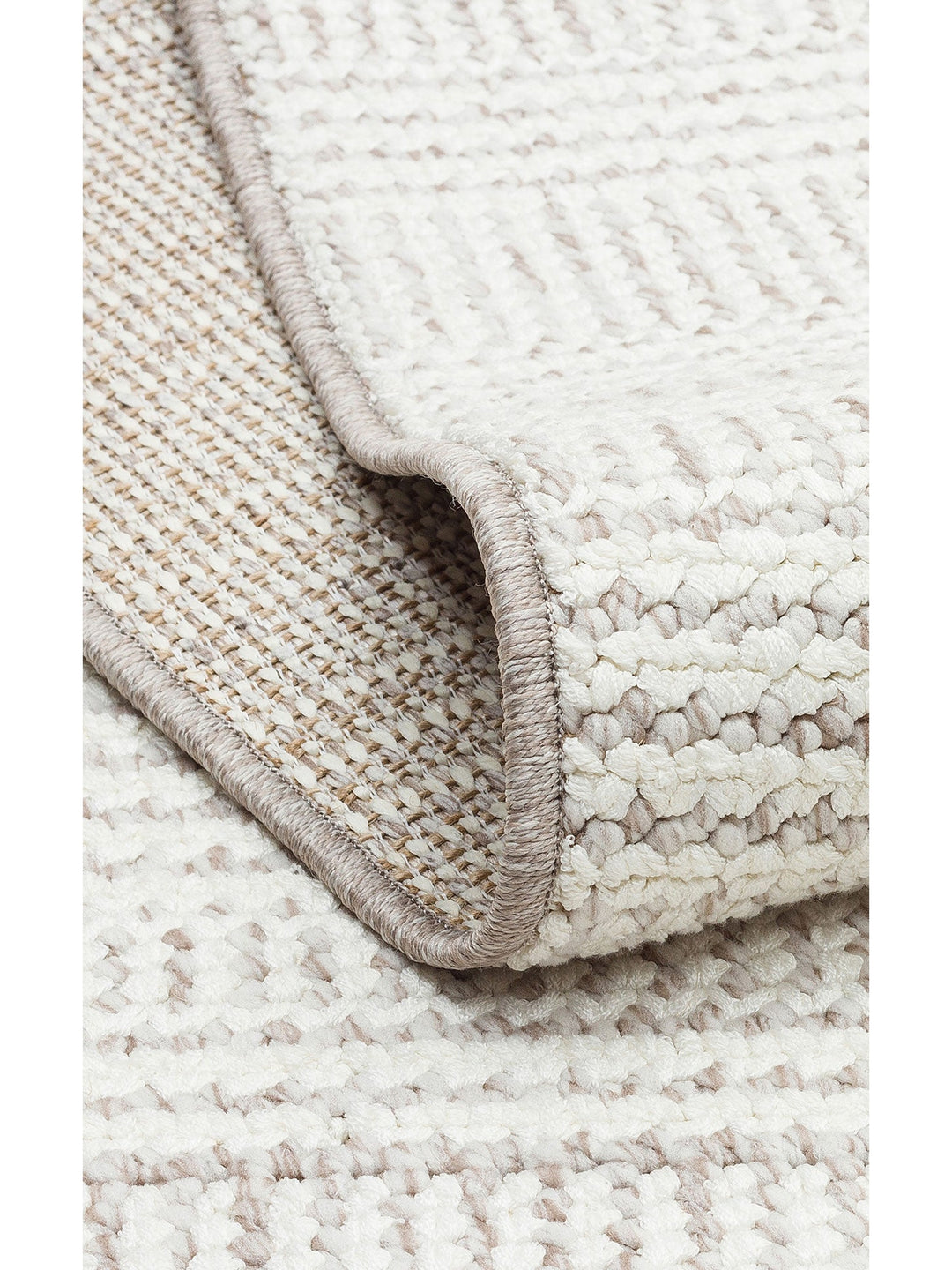 İskandinav Serisi Hasır Dokuma Oturma Odası Koridor Antre Mutfak Modern Halı 02 WHITE GREY - Carpetdocia