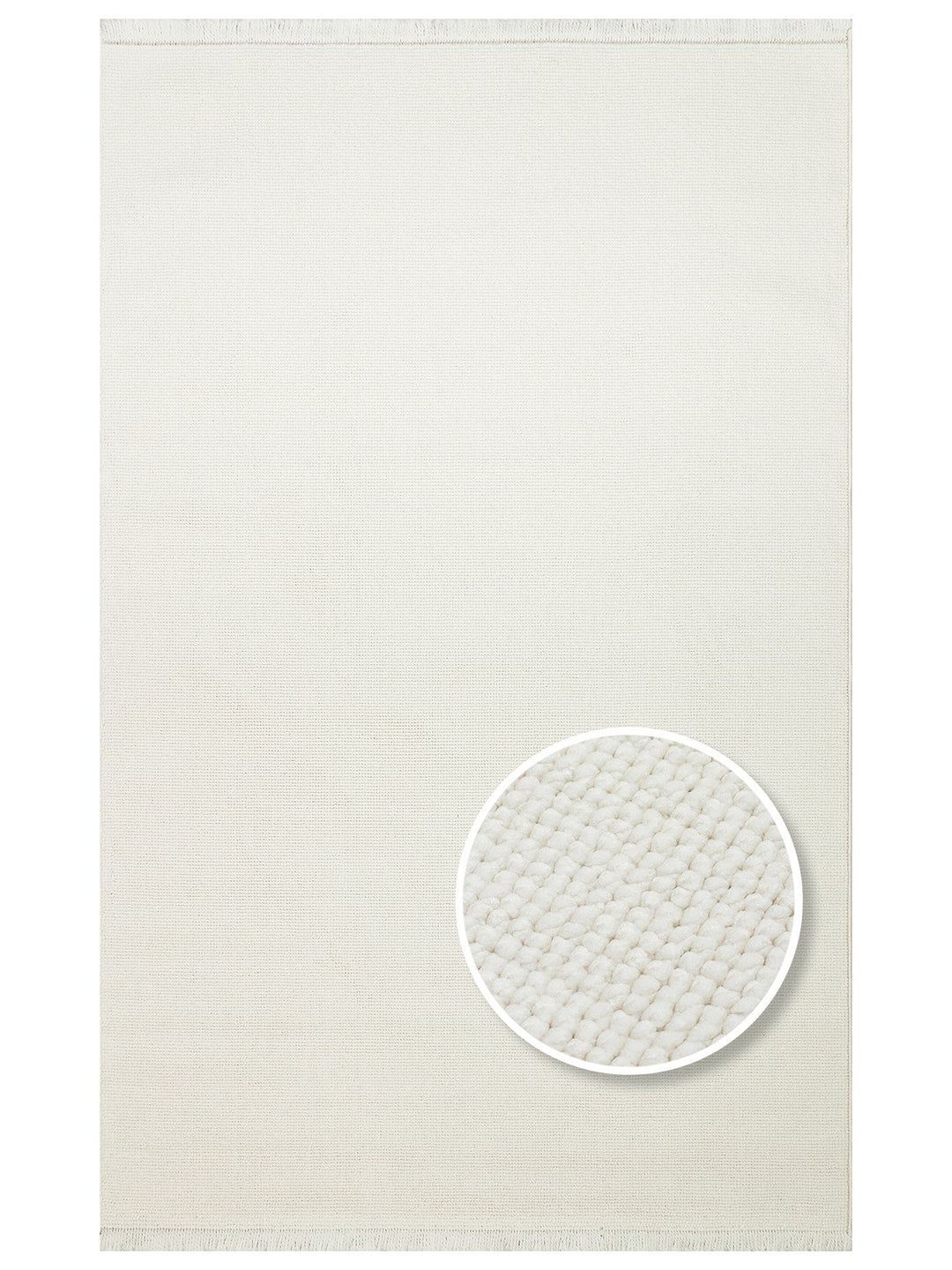 İskandinav Serisi Hasır Dokuma Oturma Odası Koridor Antre Mutfak Modern Halı PLAIN WHITE - Carpetdocia