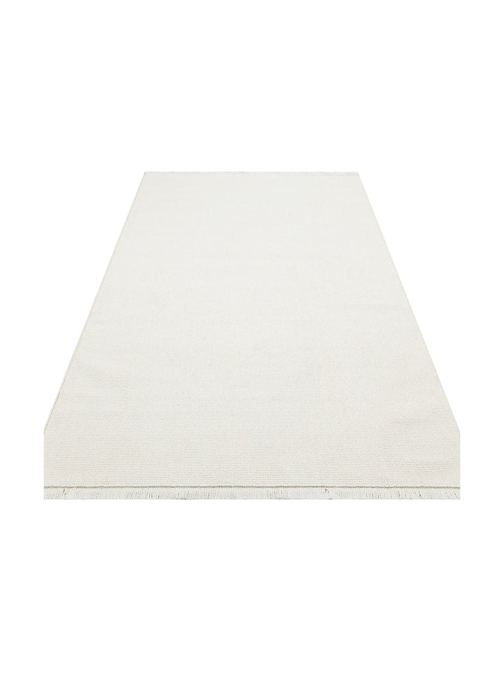 İskandinav Serisi Hasır Dokuma Oturma Odası Koridor Antre Mutfak Modern Halı PLAIN WHITE - Carpetdocia