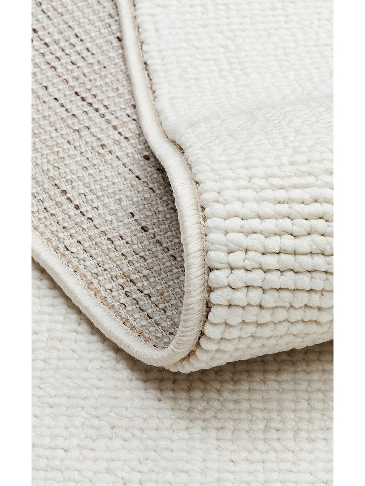 İskandinav Serisi Hasır Dokuma Oturma Odası Koridor Antre Mutfak Modern Halı PLAIN WHITE - Carpetdocia