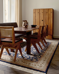 Topkapı Serie Hochwertiger dicht gewebter klassisch gemusterter spezieller schimmernder Wohnzimmerteppich 03 NAVY CREAM