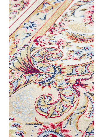 Topkapı Serisi Yüksek Kalite Sık Dokuma Klasik Desenli Özel Işıltılı Salon Halısı 01 CREAM - Carpetdocia