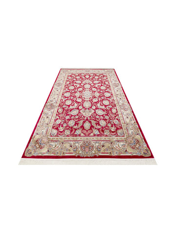 Topkapı Serisi Yüksek Kalite Sık Dokuma Klasik Desenli Özel Işıltılı Salon Halısı 01 RED - Carpetdocia