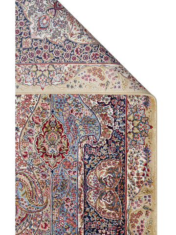 Topkapı Serisi Yüksek Kalite Sık Dokuma Klasik Desenli Özel Işıltılı Salon Halısı 02 CREAM - Carpetdocia