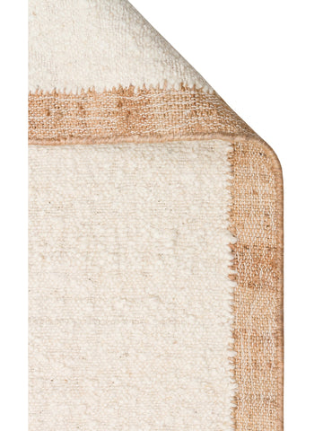 Urumchi %100 Naturel Yün Jüt Karışımı Oturma Odası Salon Koridor Mutfak El Dokuma Halı 01KREMNATURAL - Carpetdocia