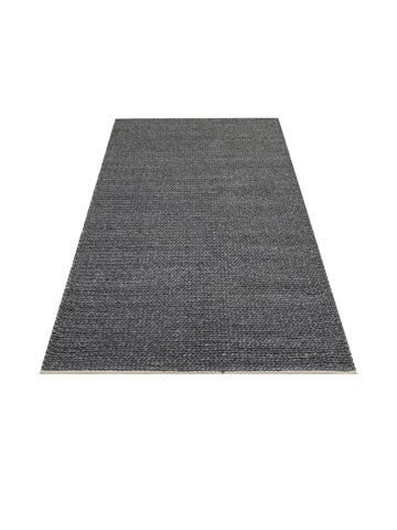 Woolstar %100 Naturel Kazak Desenli Salon Oturma Odası Koridor Antre El Dokuma Örgü Halı ANTRASIT - Carpetdocia