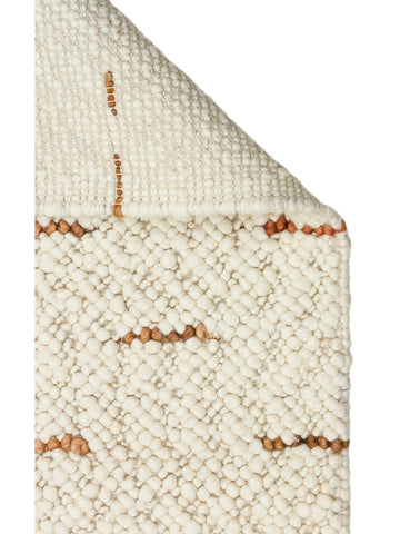 Woolstar %100 Naturel Kazak Desenli Salon Oturma Odası Koridor Antre El Dokuma Örgü Halı JD 06 NAT - Carpetdocia