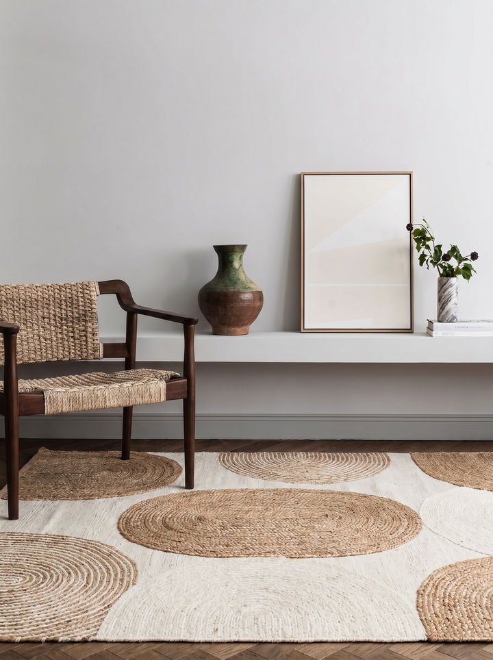 سجادة Woolstar 902NATWHITE مصنوعة يدوياً من صوف طبيعي 100% بنقشة كازاخية لغرفة المعيشة والممرات